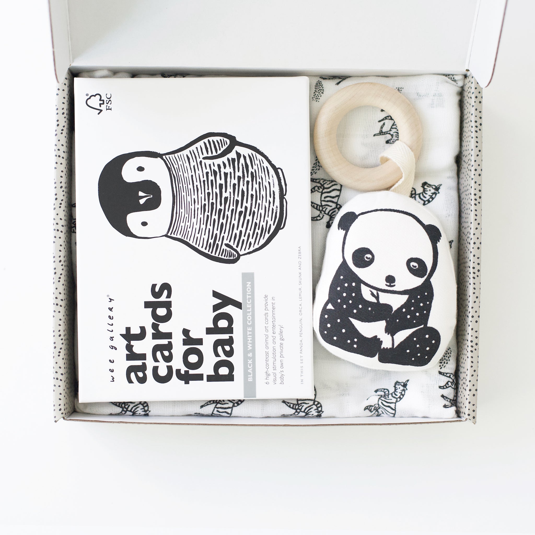 Newborn Baby Gift Set - Black + White Wee Gallery   