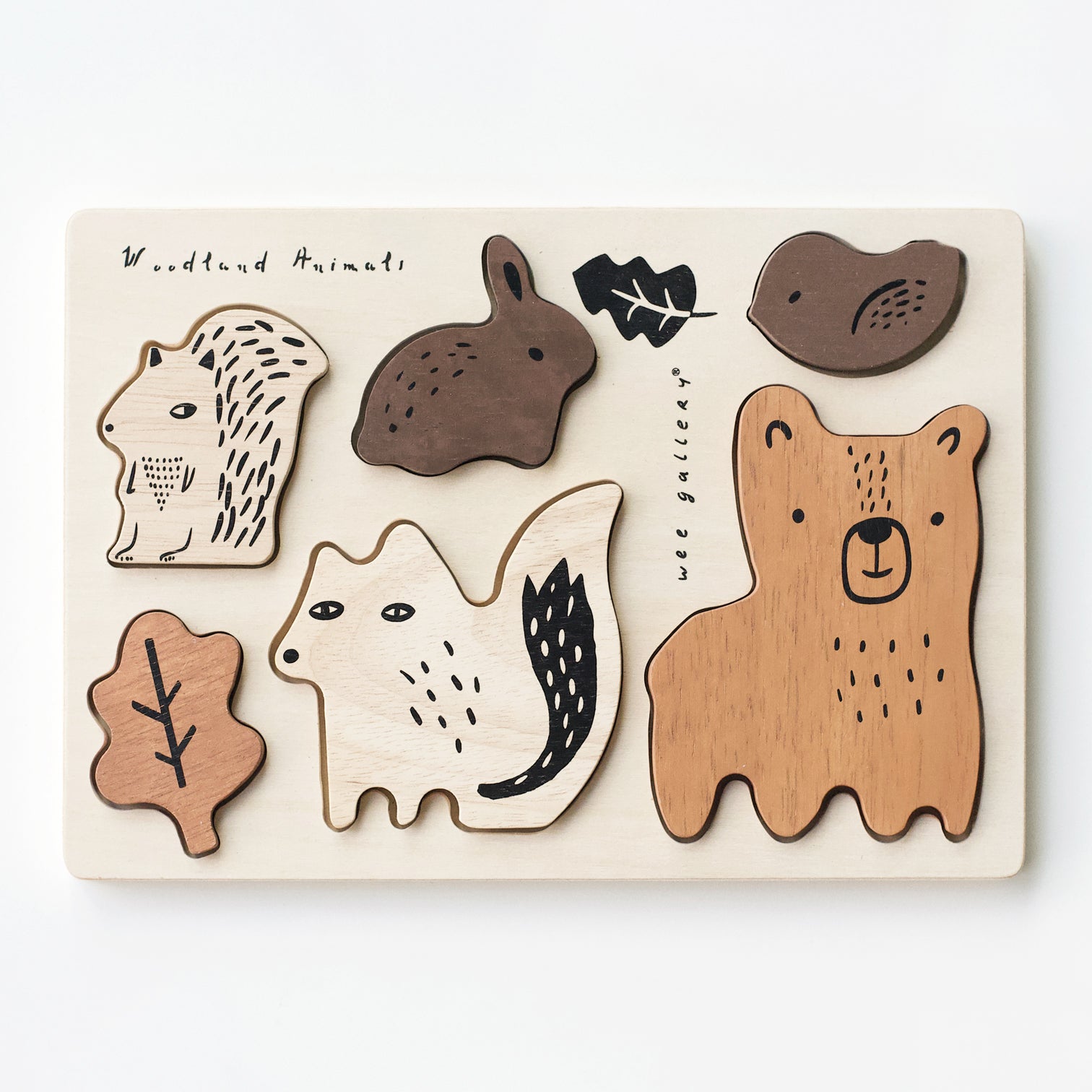 Wooden Tray Puzzle - Woodland Animals - 2nd Edition Wee Gallery   