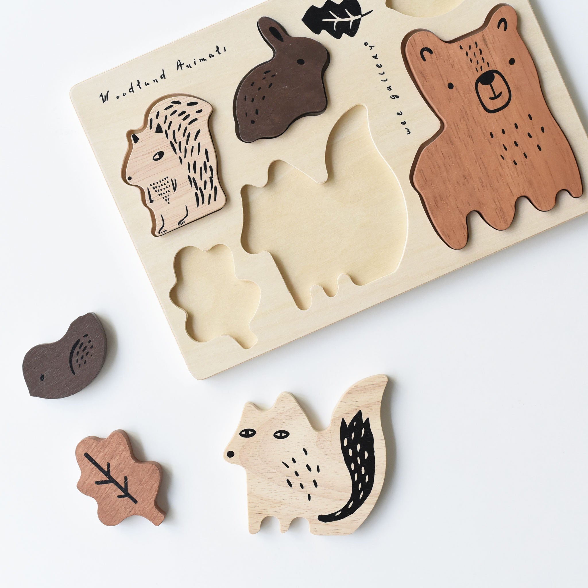 Wooden Tray Puzzle - Woodland Animals - 2nd Edition Wee Gallery   