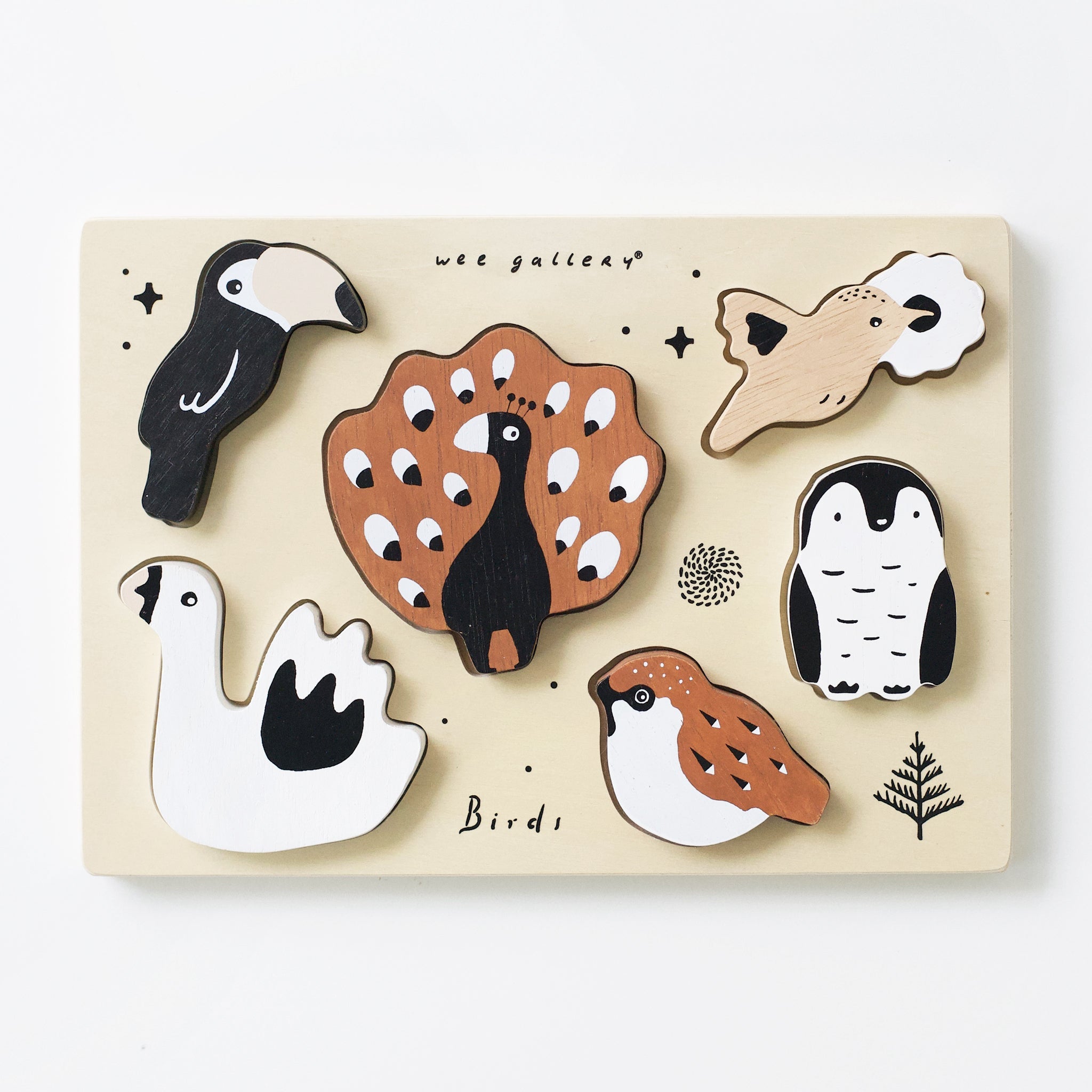 Wooden Tray Puzzle - Birds Wee Gallery   