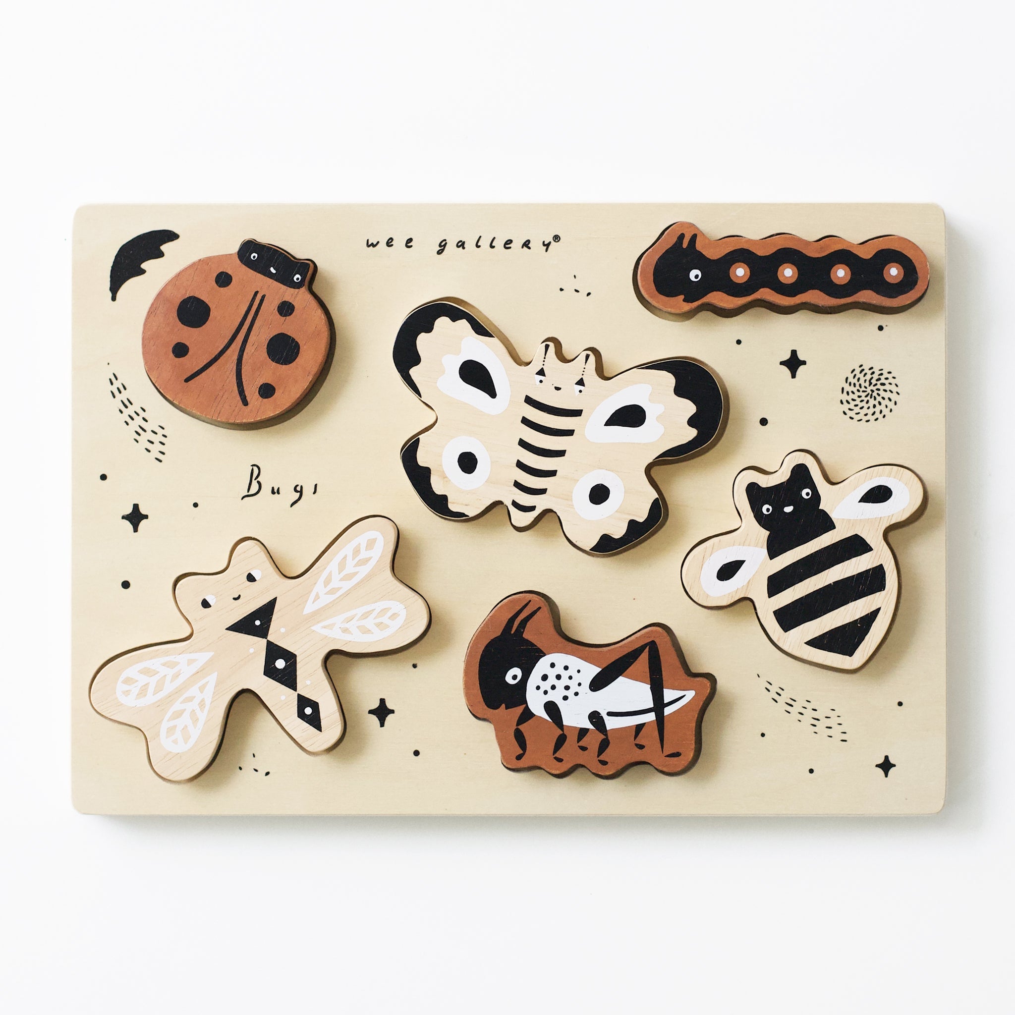 Wooden Tray Puzzle - Bugs Wee Gallery   