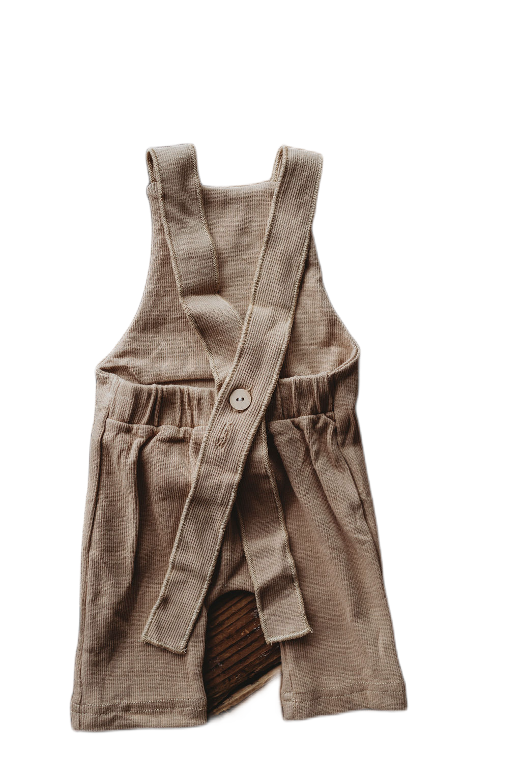 Organic Cotton Ribbed Knit Overall in "Wheat" Chubby Lamb   