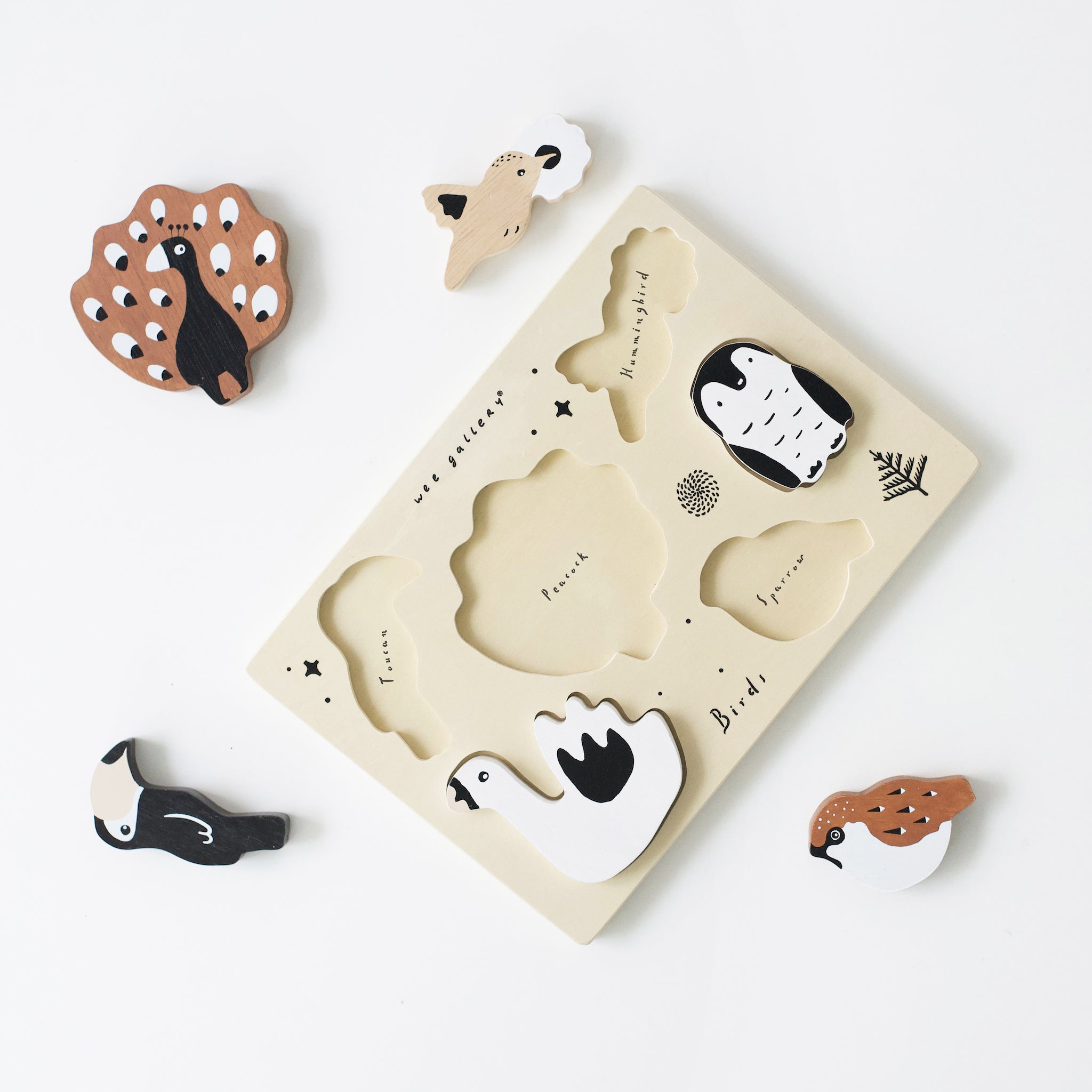 Wooden Tray Puzzle - Birds Wee Gallery   