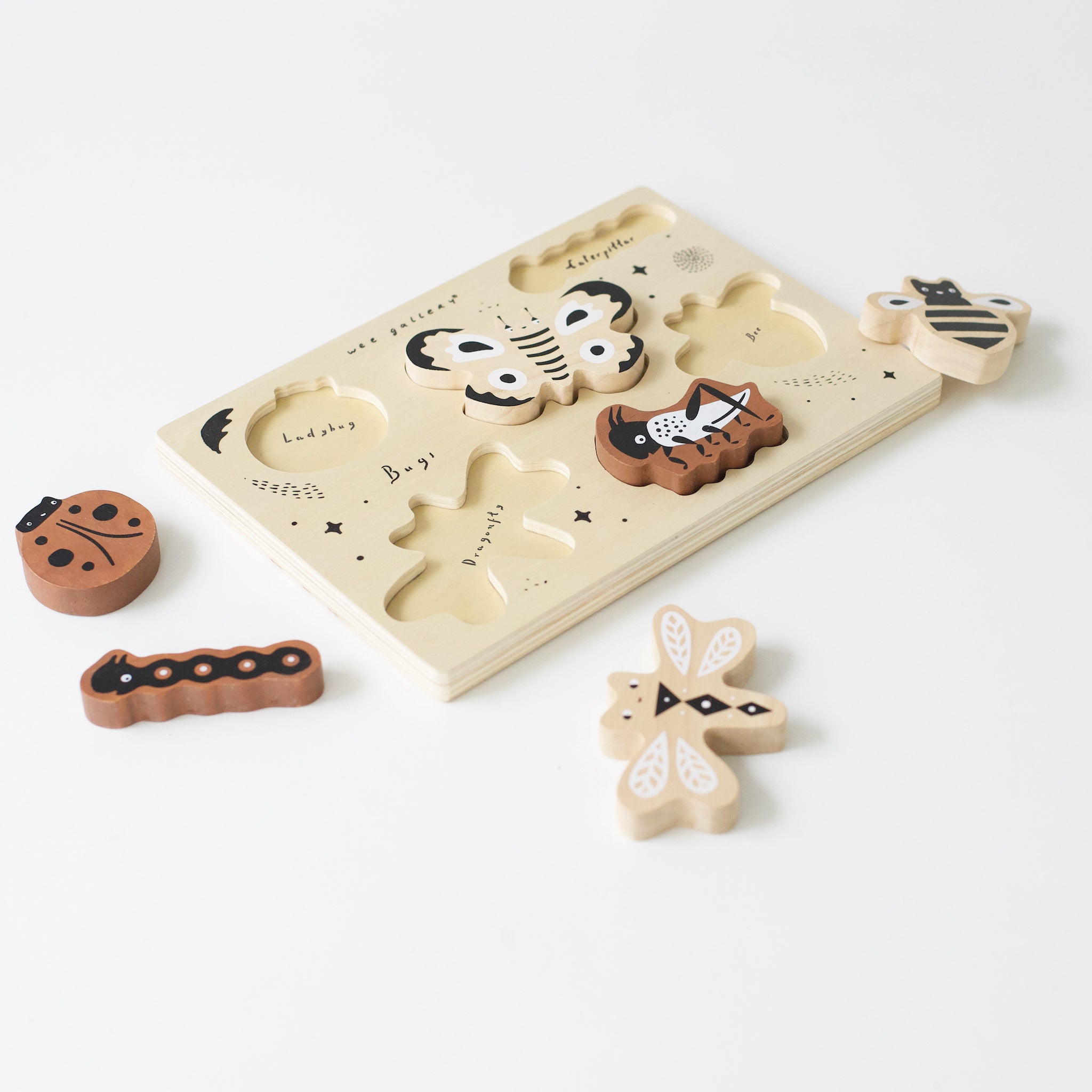 Wooden Tray Puzzle - Bugs Wee Gallery   