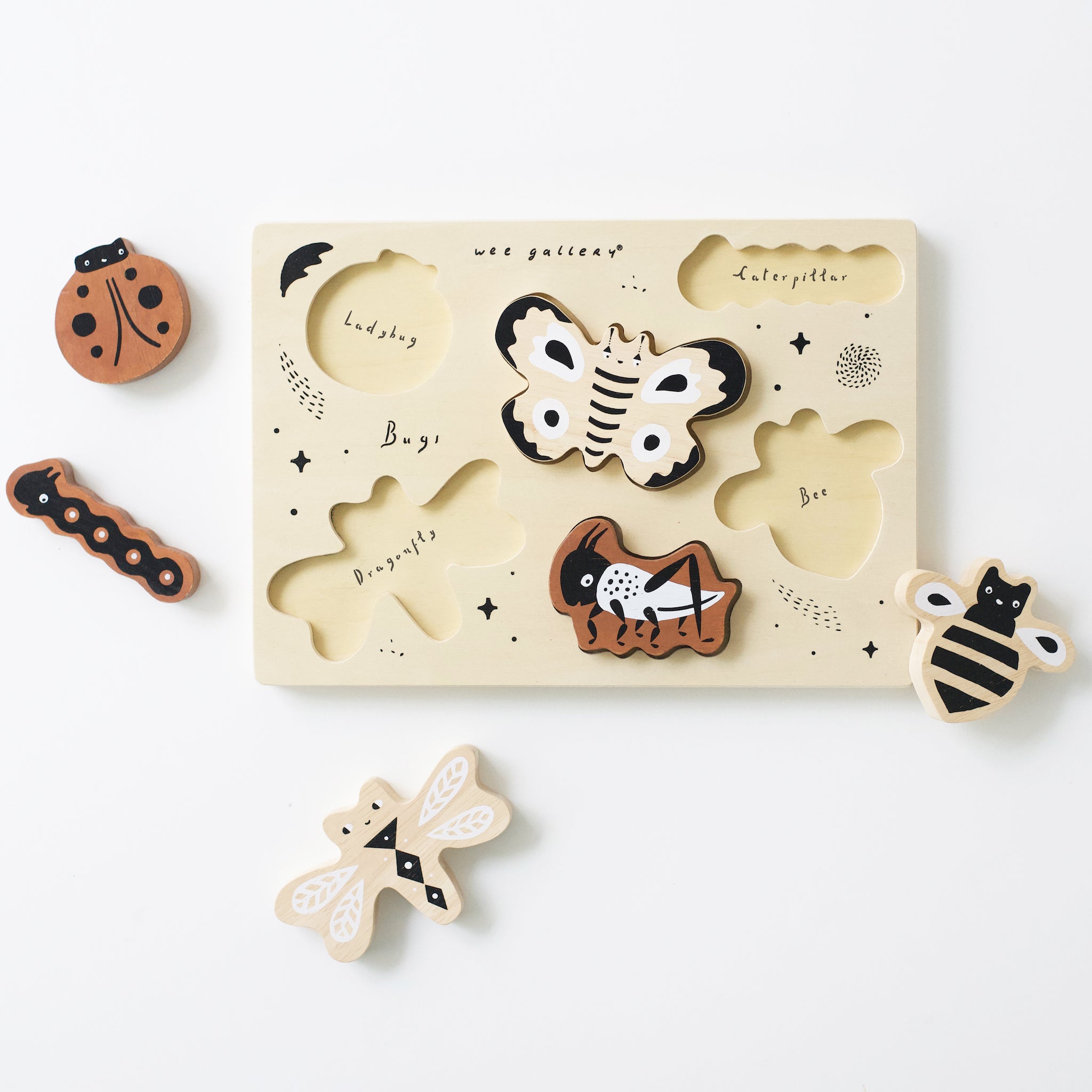 Wooden Tray Puzzle - Bugs Wee Gallery   