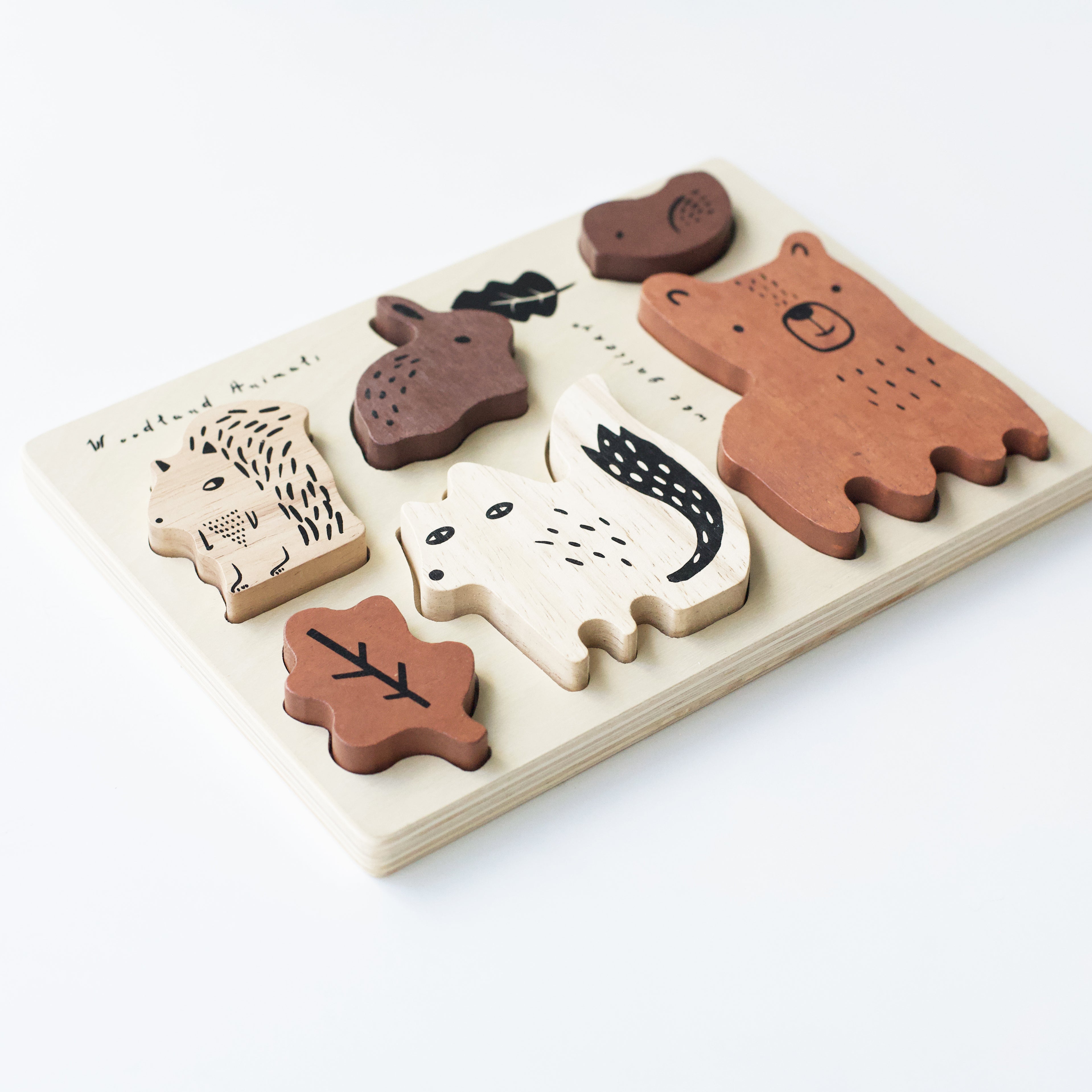 Wooden Tray Puzzle - Woodland Animals - 2nd Edition Wee Gallery   